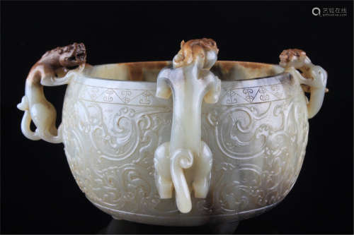 A Carved Jade Washer