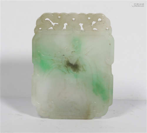 A Jadeite Plaque Qing Dynasty