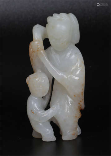 A White jade Figures Group Qing Dynasty