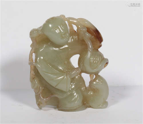 A White Jade Figure Qing Dynasty