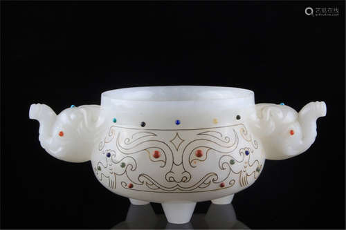 A White Jade Censer Qing Dynasty