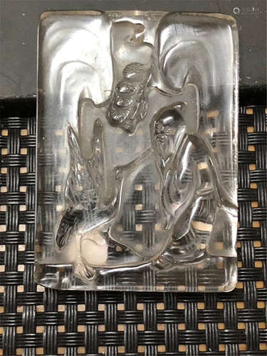 A Rock Crystal Plaque Qing Dynasty