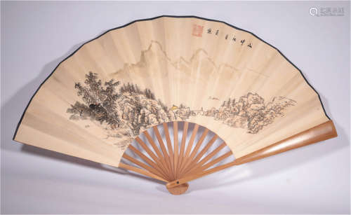 An Old fan of Qing Dynasty