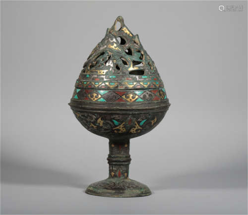 A Gold and Silver Inlaid Censer of Warring States period