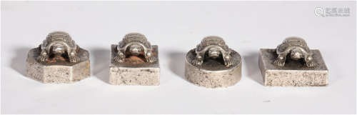 A Group of Silver Turtle Seals of Qing Dynasty