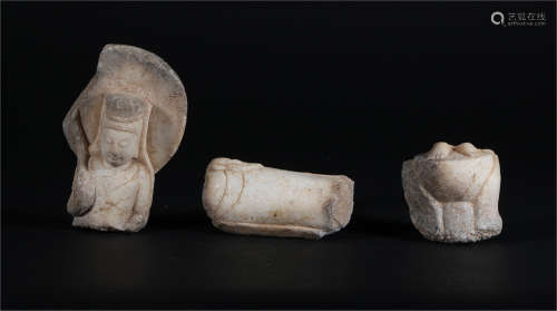 Carved Marble Fragments Tang dynasties