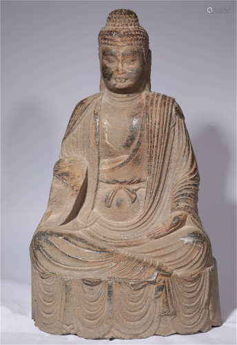 A Carved Stone Buddha