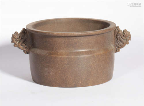 A Yixing Glazed Censer of late Qing Dynasty