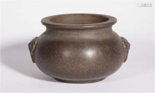 A Yixing Glazed Censer of late Qing Dynasty