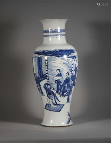 A Blue and White Figural Vase Kangxi Period