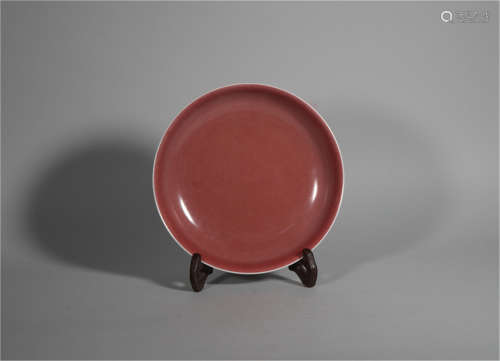 A Copper Red Plate of Qing Dynasty