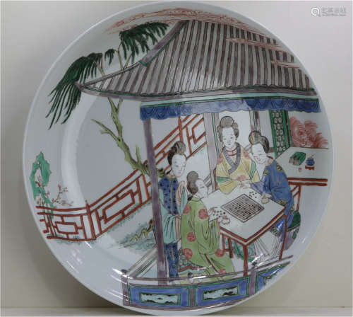 A Famille Verte Plate of Qing Dynasty