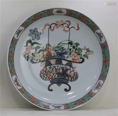 A Famille Verte Plate of Qing Dynasty