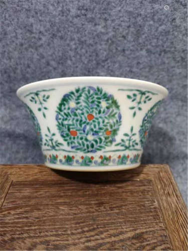 A Doucai Flower Bowl of Qing Dynasty