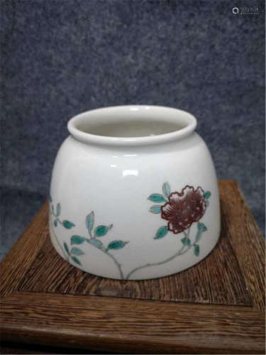 A Copper Red and Green Enameled Beenive of Qing Dynasty