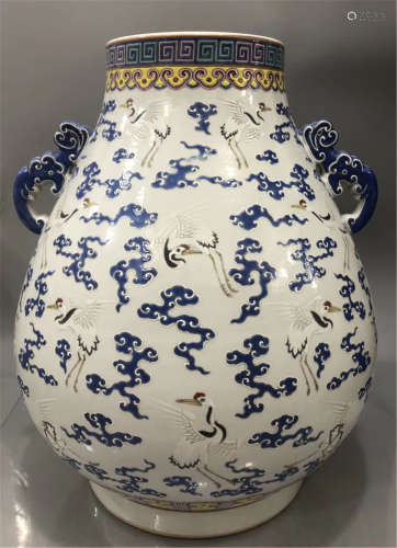 A Blue and White Jar of Qing Dynasty