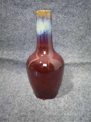 A Flambe Glazed Vase of Qing Dynasty