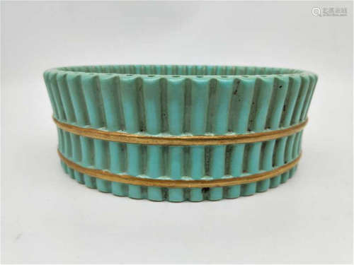 A Turquoise Green Glazed Washer of Qing Dynasty