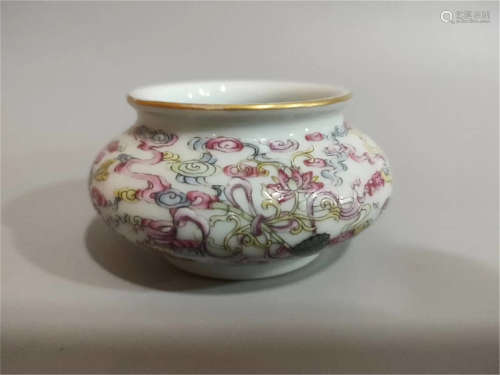 A Famille Rose Water-pot of Qing Dynasty