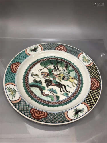 A Famille Verte Plate Qing Dynasty