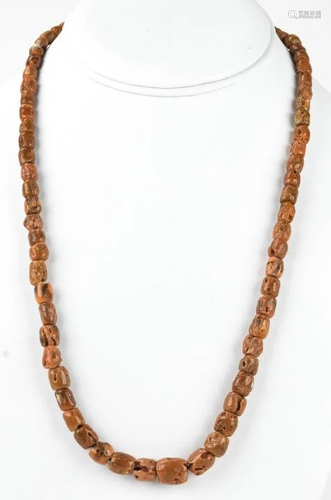 Estate Natural Coral Beaded Necklace Strand