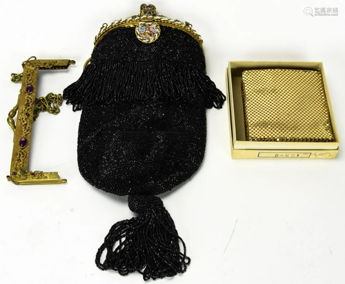 Vintage Beaded Purse & Whiting Davis Mesh Wallet