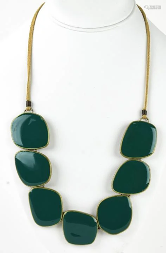 Lia Sophia Gilt & Enamel Panel Necklace