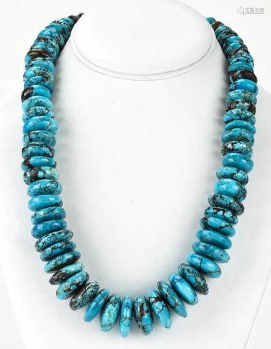 Handmade Large Scale Turquoise Bead Necklace