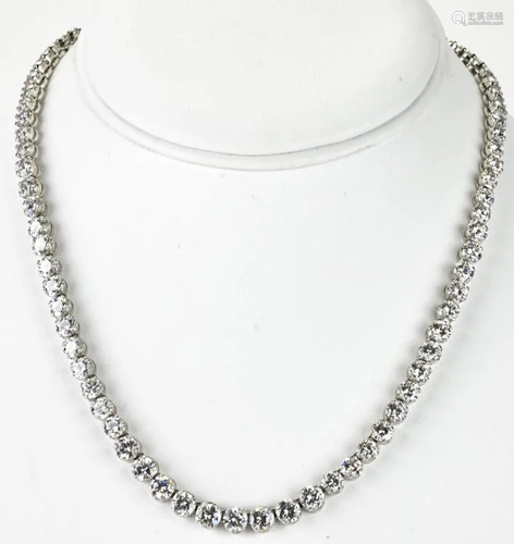 Vintage Sterling Paste CZ Tennis Necklace