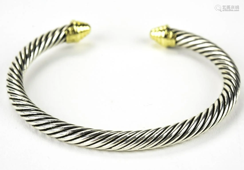 Vintage David Yurman Sterling and 18k Gold Cuff