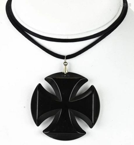 Vintage Bakelite Maltese Cross Necklace