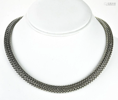 Flli Menegatti Sterling & 18K Gold Woven Necklace