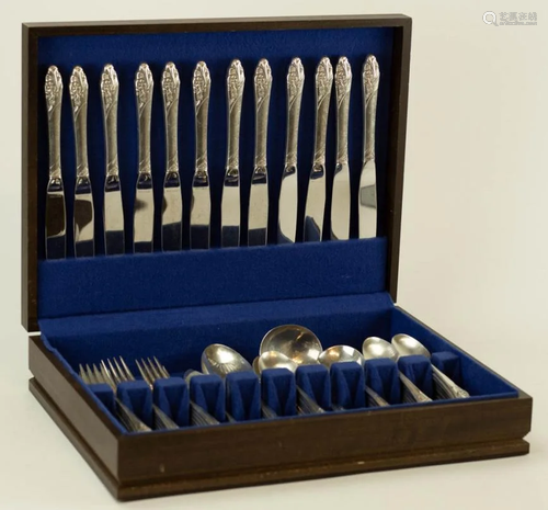 Community Silver Plate Utensil Service for 12