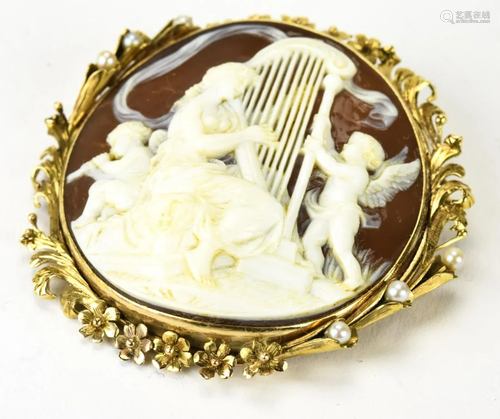 Antique Museum Quality Giocanni Noto 14K Cameo