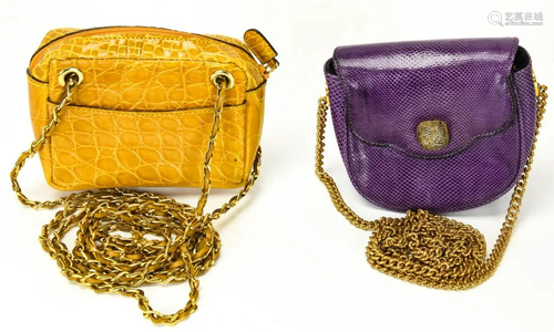 Alligator & Leather Miniature Cross Body Handbags