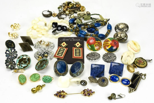 Collection Vintage Costume Jewelry Incld Earrings