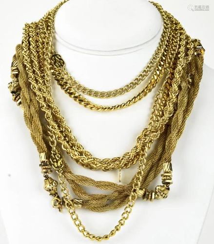 Lot of 4 Vintage Costume Gold Tone Necklaces