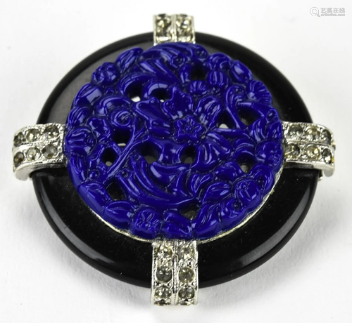 Costume Black & Blue Kenneth J Lane Brooch