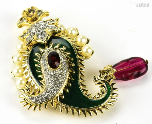 Kenneth J Lane Paisley Brooch