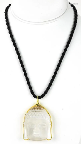 Rock Crystal Buddha Vermeil Necklace