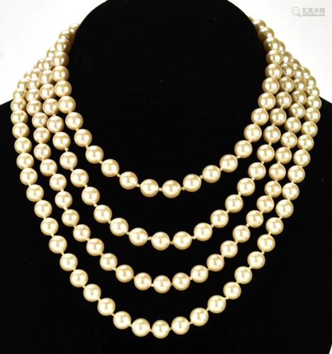 Lot of 3 Vintage Costume Monet Pearl Necklaces