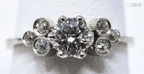 Estate 14kt White Gold & .65 Carat Diamond Ring