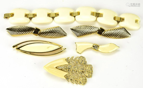 Lot of Costume Faux Ivory Jewelry