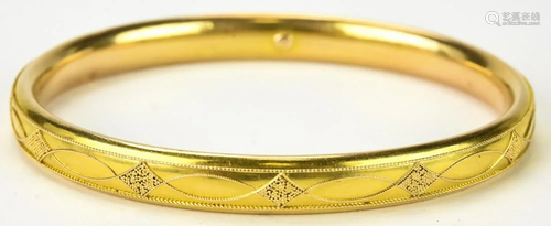 Victorian 14k Gold Bangle Bracelet