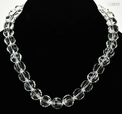 Vintage Clear Crystal Bead Necklace