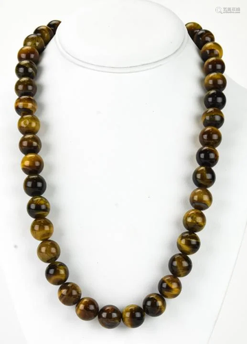 Tiger's Eye Handmade Beaded Necklace Strand