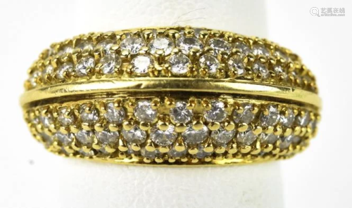 Designer 14k Yellow Gold & Diamond Pave Ring