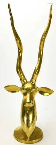 Vintage Gilt Brass Gazelle Figural Statue