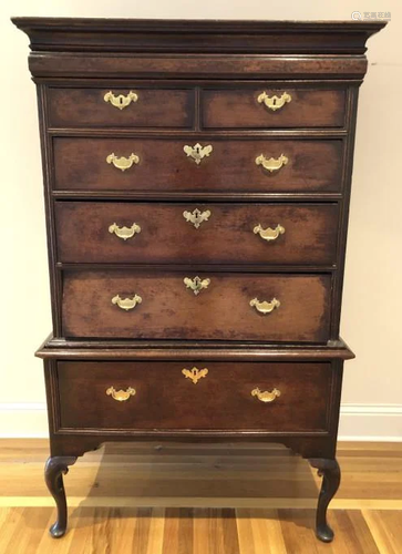 18th C. Queen Anne English High Boy Dresser