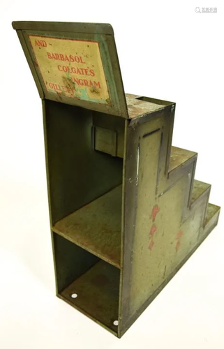 Vtg Shaving / Razor Lithographed Tin Store Display